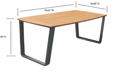 6 Place Seating Palazzolo Outdoor Teak Patio Dining Table Set and Cushioned Chairs