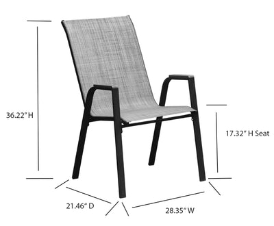 6 Place Seating Outdoor Aluminum Patio Dining Table Set and Chairs with Gray Textilene Fabric