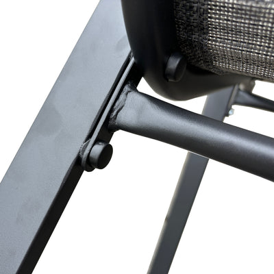 6 Place Seating Outdoor Aluminum Patio Dining Table Set and Chairs with Gray Textilene Fabric