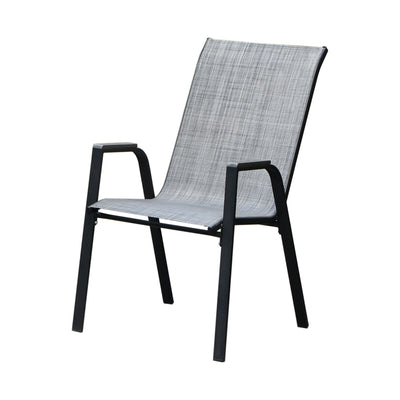 6 Place Seating Outdoor Aluminum Patio Dining Table Set and Chairs with Gray Textilene Fabric