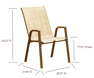 6 Place Seating Outdoor Aluminum Patio Dining Table Set and Chairs with Brown Textilene Fabric
