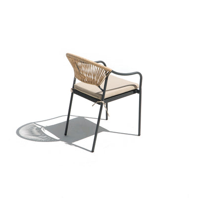 6 Place Seating Yellow Outdoor Patio Dining Chairs and Table Set