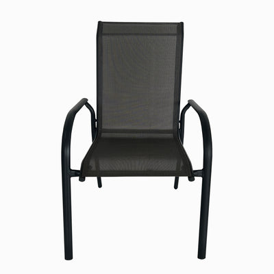 4 Place Seating Grey Outdoor Aluminum Round Patio Dining Table and Stackable Chairs Set