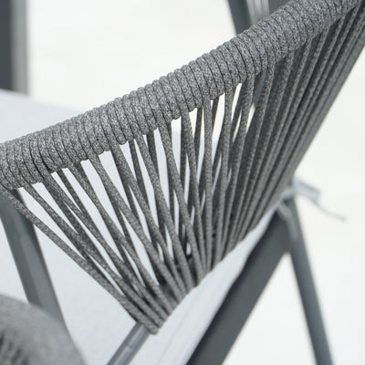 6 Place Seating Black Outdoor Patio Dining Chairs and Table Set
