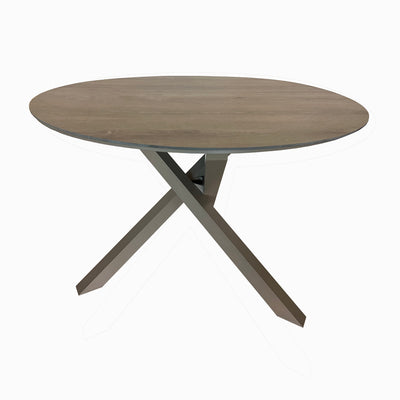 4 Place Seating Champagne Outdoor Aluminum Round Patio Dining Table and Stackable Chairs Set