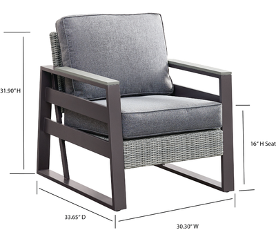 4 Place Seating Tricarico Outdoor Aluminum Sofa Conversation Set with Propane Gas Firepit Table