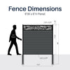 CheryLife 6’ x 6’ Composite Semi-Private Fence – Charcoal Gray - Charlotte Series