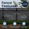 CheryLife 6’ x 6’ Composite Semi-Private Fence – Charcoal Gray - Charlotte Series