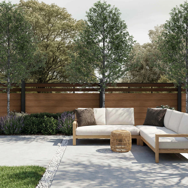 CheryLife 6’ x 4’ Composite Semi-Private Fence - Brown - Charlotte Series