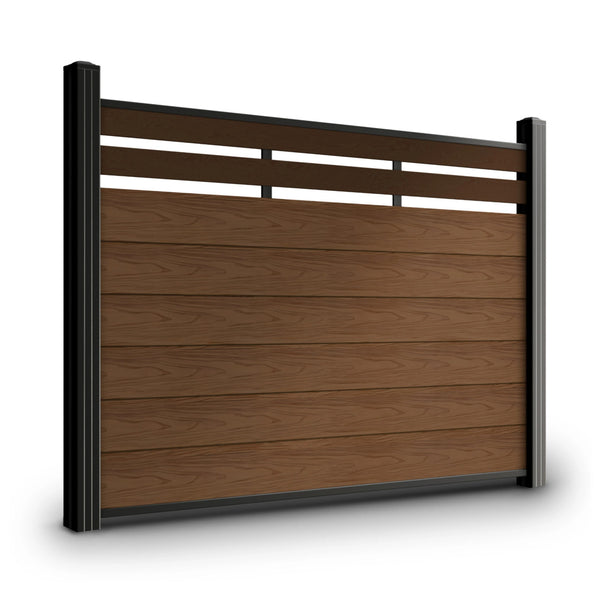 CheryLife 6’ x 4’ Composite Semi-Private Fence - Brown - Charlotte Series