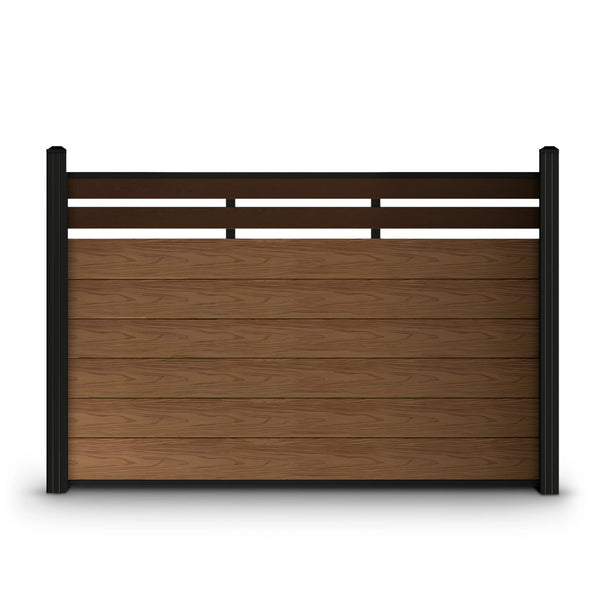 CheryLife 6’ x 4’ Composite Semi-Private Fence - Brown - Charlotte Series
