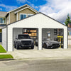 23' x 22' Double Garage Metal Shed with Side Entry Door