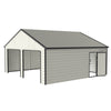 23' x 22' Double Garage Metal Shed with Side Entry Door