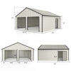  23' x 22' Double Garage Metal Shed with Side Entry Door Size