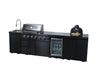 Cherylife SC2430A 118-Inch 72,000 BTU Gas Grill Island with 18" Kamado Charcoal Grill – Outdoor Kitchen with Wine Cooler, Refrigerator, Rotisserie, Granite Countertops & Storage