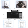 CheryLife 82-Inch 6-Burner 85000 BTU Propane Gas Outdoor Kitchen Island Grill – All-in-One Prefab BBQ Station with Wine Cooler, Compact Refrigerator, Rotisserie Kit, Granite Countertops & Stainless Steel Sink
