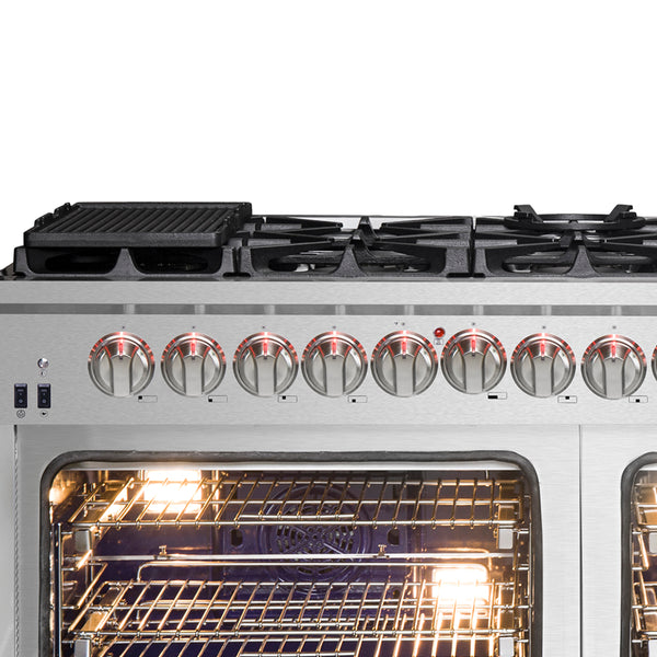 Forno Capriasca 60-Inch Freestanding Dual Fuel Range, 10 Burners, True Convection Oven