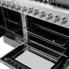 FORNO Galiano 48-Inch French Door Dual Fuel Range All Stainless Steel, 8 Sealed Burners, 107,000 BTU, Griddle, 6.58 cu.ft. Double Ovens