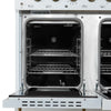 Forno Antico 48-Inch Dual Fuel Range, White with Antique Brass Finish, 8 Burners, 94,000 BTU, 5.5 cu.ft. Double Ovens & Griddle