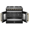 Forno Galiano 36-inch Freestanding French Door Dual Fuel Range Black