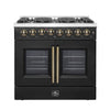Forno Galiano 36-inch Freestanding French Door Dual Fuel Range Black