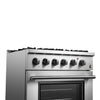 Forno Marco 30-Inch Dual Fuel Range, Stainless Steel, 4 Burners, 37,000 BTU, True Convection Oven, Energy Efficient