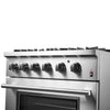 Forno Marco 30-Inch Dual Fuel Range, Stainless Steel, 4 Burners, 37,000 BTU, True Convection Oven, Energy Efficient