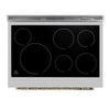 Forno Paolo 36 Inch Black Freestanding Electric Range, Stainless Steel, 5.44 cu.ft, True Convection Oven, Energy Efficient
