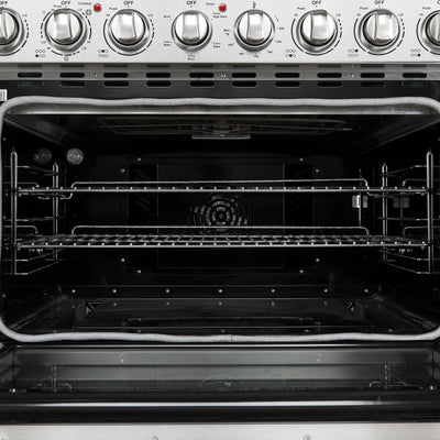 Forno Paolo 36 Inch Freestanding Electric Range, Stainless Steel, 5.44 cu.ft, True Convection Oven, Energy Efficient