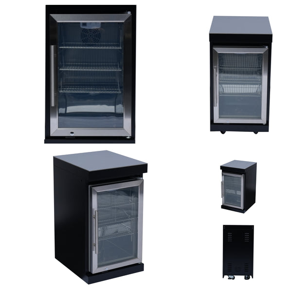 Cherylife NG 98-Inch 4-Burner 72,000 BTU Natural Gas Grill Island – Outdoor Kitchen with Wine Cooler, Refrigerator, Rotisserie, Stainless Steel Countertop & Storage