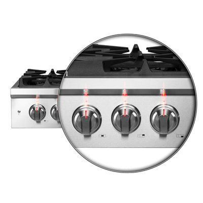 Forno Spezia Alta Qualita 30-Inch Pro-Style Gas Rangetop, Stainless Steel, 5 Sealed Burners, Continuous Cast Iron Grates, High Heat Output