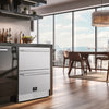 Forno Como 24-Inch Indoor Outdoor Drawer Refrigerator, 4.87 cu.ft, Stainless Steel Interior, Adjustable Shelves, LED Lighting