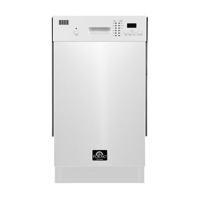 Forno Polo 18-Inch Built-In White Dishwasher, 8 Place Settings, ENERGY STAR Certified, 52 dBA