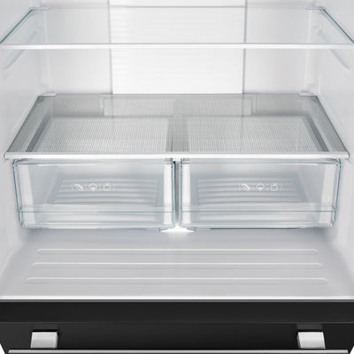 Forno Gallipoli Espresso 30-Inch Black French Door Refrigerator, Bottom Freezer, 17.5 Cu. Ft., No Frost, Ice Maker