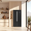 Forno Salerno Espresso 33-Inch Black Side-by-Side Refrigerator, 15.6 Cu. Ft., Energy-Efficient, No Frost, Modern Design