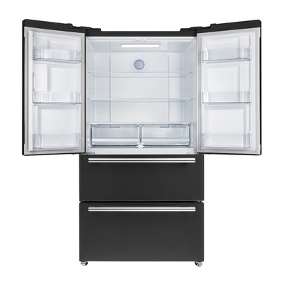 Forno Moena Espresso 36-Inch Black French Door Refrigerator, 19.2 Cu. Ft., Frost-Free, Automatic Ice Maker, ENERGY STAR Certified