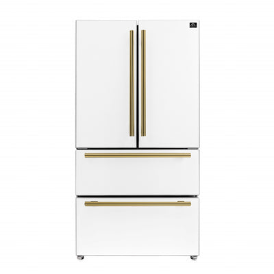 Forno Moena Espresso 36-Inch White French Door Refrigerator, 19.2 Cu. Ft., Frost-Free, Automatic Ice Maker, ENERGY STAR Certified