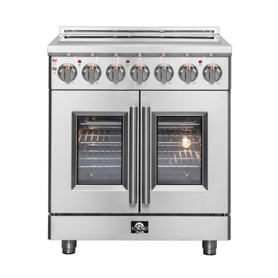 Forno Massimo 30-Inch Freestanding French Door Electric Range, True Convection Oven