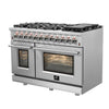 Forno Massimo 48-Inch Freestanding Dual Fuel Range, 8 Burners, Double Convection Ovens