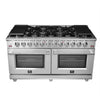 Forno Massimo 60-Inch Freestanding Gas Range, 10 Burners, True Convection Oven