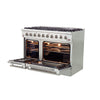 Forno Galiano 48-Inch Freestanding Gas Range, Stainless Steel, 8 Burners, 107,000 BTU, Griddle, Double Ovens, Energy Efficient