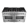 Forno Capriasca 60-Inch Freestanding Gas Range, 10 Burners, True Convection Oven
