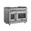 Forno Massimo 48-Inch Freestanding French Door Dual Fuel Range, 8 Burners, True Convection Oven