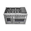 Forno Massimo 48-Inch Freestanding French Door Dual Fuel Range, 8 Burners, True Convection Oven