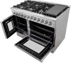 FORNO Galiano 48-Inch French Door Dual Fuel Range All Stainless Steel, 8 Sealed Burners, 107,000 BTU, Griddle, 6.58 cu.ft. Double Ovens