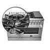 FORNO Galiano 48-Inch French Door Dual Fuel Range All Stainless Steel, 8 Sealed Burners, 107,000 BTU, Griddle, 6.58 cu.ft. Double Ovens
