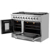Forno Galiano 48-Inch Freestanding French Door Gas Range, 8 Burners, Griddle, Convection Oven, Energy Efficient