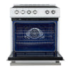 Forno Leonardo Espresso 30-Inch Slide-In White Induction Range, Convection Oven, 5 Cooking Zones, Touch Control Panel