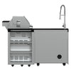FORNO Bulnes 40-Inch BBQ, 95,000 BTU, 5 Burners, Sear & Rotisserie Infrared with Side Burner, Stainless Steel Outdoor Kitchen with 1.8 cu.ft. Beverage Center & Black Granite Countertops
