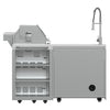 FORNO Bulnes 40-Inch BBQ, 95,000 BTU, 5 Burners, Sear & Rotisserie Infrared with Side Burner, Stainless Steel Outdoor Kitchen with 1.8 cu.ft. Beverage Center & White Sintered Stone Countertops